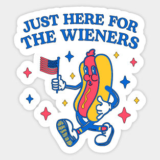 Funny 4th of July Hot Dog Wiener Comes Out Adult Humor Gift Sticker